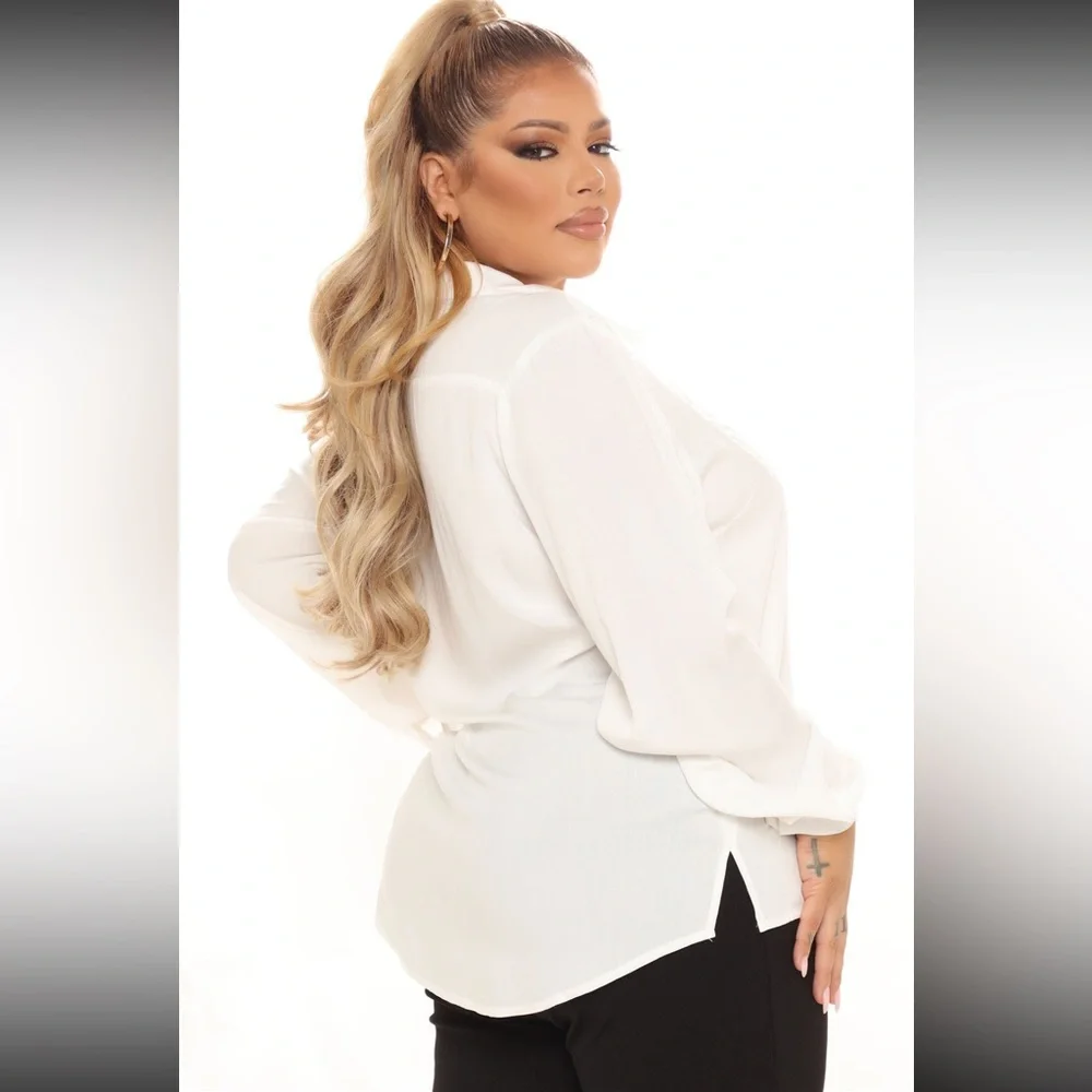 Fashion Nova Aurora Woven Top- Off white- size small *NEVER WORN* - Picture 7 of 12